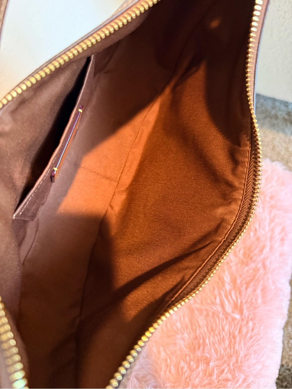 Coach Aria Bag - Brown Signature Crescent Bag with Gold Hardware - Picture 6 of 7